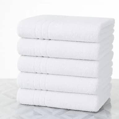 Kit 5 Toalhas De Banho Brancas Hotel Felpuda Gramatura 400