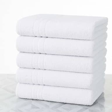 Kit 5 Toalhas De Banho Brancas Hotel Felpuda Gramatura 400