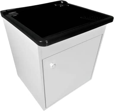 Tanque de lavar Roupa 26L Suspenso com Gabinete 46cm Montado Cor:Tanque Preto