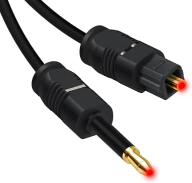 Cabo Óptico de Áudio Digital Mini Toslink 3,5mm SPDIF 1m 2m 3m 5m 10m 1 3 5 10 metros, Compatível com Chromecast, Alexa, Macbook, Mac, iMac (2 metros)