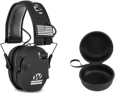 Proteção de Redução de Ruído Adulto, Abafador Protetor de Ouvido Tático, Abafador De Ruído Eletrônico Walkers Razor, Abafador Tiro Esportivo (Preto)