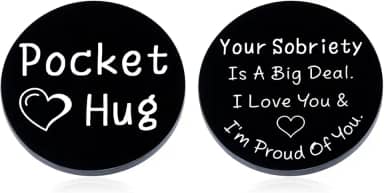 Presentes de recuperação de câncer para mulheres homens encorajamento simpatia presente de bolso abraço para ele câncer sobrevivente conscientização pense em você presentes cirurgia vício AA guerreiro