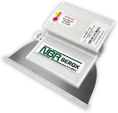 Nauber Desempenadeira Berox 16cm em Aço Inox Nbr Branca Profissional para Acabamento e Nivelamento Massa Corrida Textura - Branca