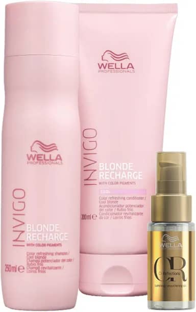 Wella Professionals Blonde Recharge - Shampoo 250ml+Condicionador 200ml+Oil Reflections 30ml