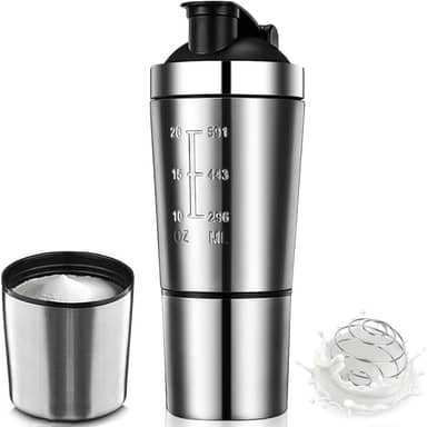 Coqueteleira Whey, Shakeira Whey de 791 ml, Academia de Aço Inoxidável, Suplemento, Garrafa de Seção Dupla