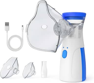 Nebulizador Inalador Ultrassônico Portátil Recarregável USB Silencioso, Compacto, Sem Fio, Ideal para Crianças, Adultos e Idosos Tratamento Respiratório Eficiente Linha Premium