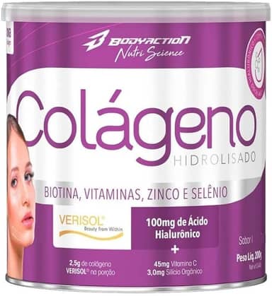 Colágeno Verisol com Ácido Hialurônico 200g Sabor Laranja C/Acerola Bodyaction