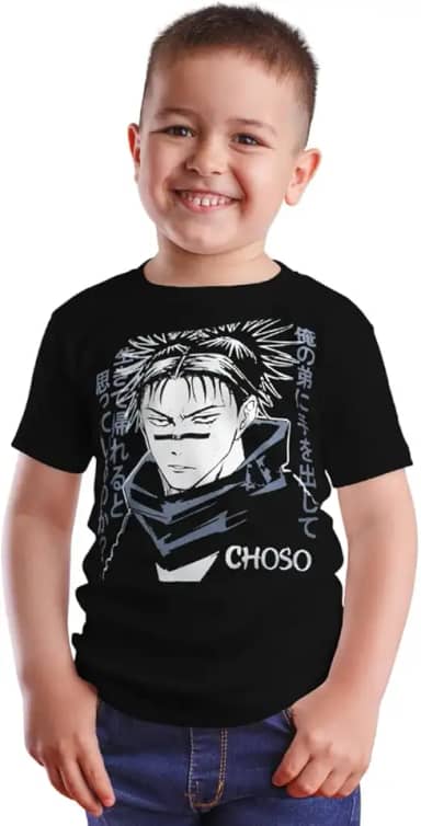 Camiseta Choso Infantil Camisa Estampada Anime Unissex 100% Algodão