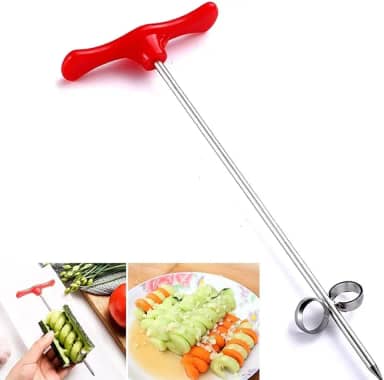 Cortador de vegetais em espiral de aço inoxidável – manual, seguro e compacto para fatias perfeitamente uniformes