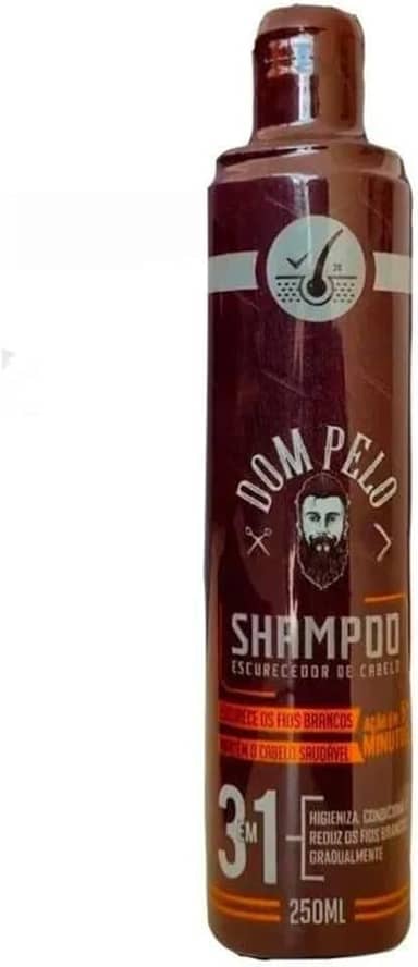 Shampoo Escurecedor Nova formula 250ml 3 em 1 Cabelo, Barba, Bigode
