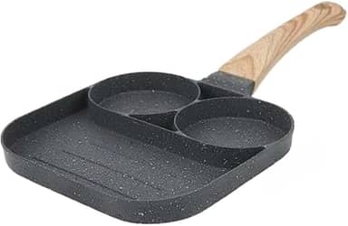 Frigideira Antiaderente 3 Em 1 Multiuso Frita Ovos Sem óLeo NãO Gruda DuráVel Acessório Essencial para O Café Da Manhã (2 buracos)