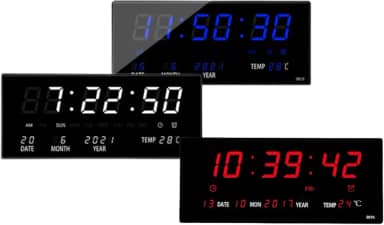 RELÓGIO de Parede LED DIGITAL Super Grande Para Academia Consultorio Sala de Espera Alto Brilho com Termômetro Data e Hora Alarme e Cronometro