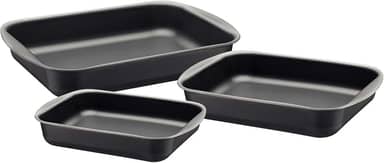 Jogo de Assadeiras de Alumínio com Revestimento Interno Antiaderente com 3 Peças, Grafite, Tramontina