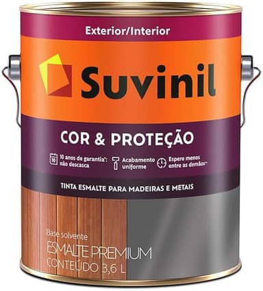 Tinta Esmalte Sintético Cor e Proteção Brilhante Para Madeira e Metal Branco 3,6 Litros - SUVINIL - Tinta Esmalte Sintético Cor e Proteção Brilhante Para Madeira e Metal Branco 3,6 Litros - SUVINIL
