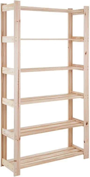 Estante Tramontina Modulare em Madeira Pinus com Acabamento Natural com 6 Prateleiras