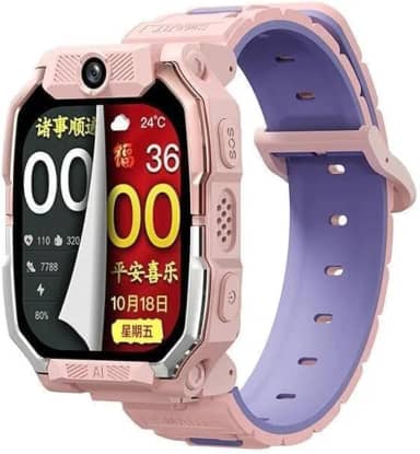 4G Kids Phone Watch - Rastreador com Localização GPS Chamada de vídeo resistente a água, 1,54 polegadas Rastreador de Atividade, Cartão SIM, WiFi com câmera (ROSA)