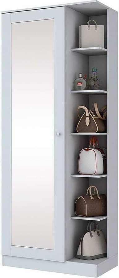 Sapateira 1 Porta com Espelho 6 Prateleiras Duetto Henn