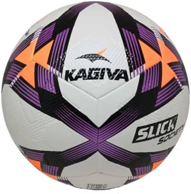 Bola de Futebol Society Slick – Tamanho Oficial, Costurada à Mão, Câmara de Butil, Uso em Grama Sintética