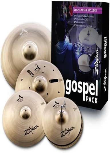 KIT DE PRATOS GOSPEL 14MSOUNDHH+17FASTCRASH+18EFX+21ANNIVERSARYRIDE A CUSTOM AC0801G ZILDJIAN