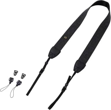 Alças de câmera com 2 fivelas de liberação rápida, alça preta para câmera rápida, alça de pescoço para câmera cordão de câmera para fotógrafos, Preto, 42.91x15.4inch