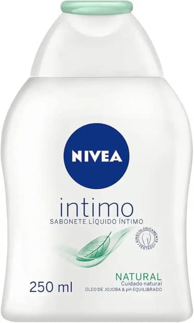 NIVEA Sabonete Líquido Íntimo Natural 250ml - Mantém o ph natural, com extrato de camomila e óleo de jojoba, limpeza suave, sem corantes, testado dermatologicamente e ginecologicamente