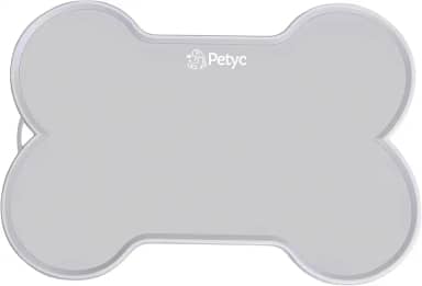 Jogo Americano Pet Tapete Para Comedouro e Bebedouro PETYC Silicone Antiderrapante Impermeável(Cinza, 37x45)