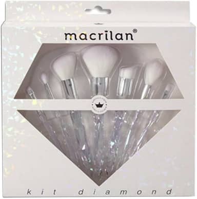Macrilan Kit Diamond Com 7 Pincéis Profissionais Para Maquiagem - Ed003