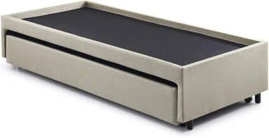 Bicama Box para Dois Colchões Solteiro Linho Bege