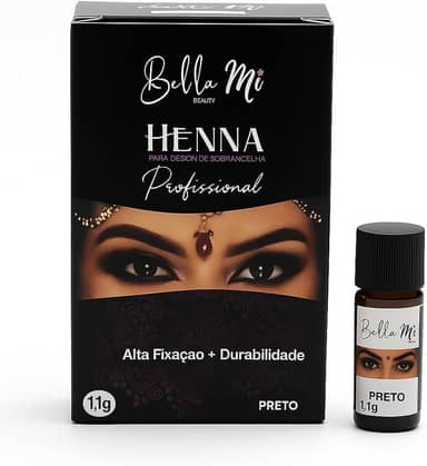 Henna para Sobrancelhas Bella Mi – Definição, Preenchimento e Durabilidade Profissional (Preto)