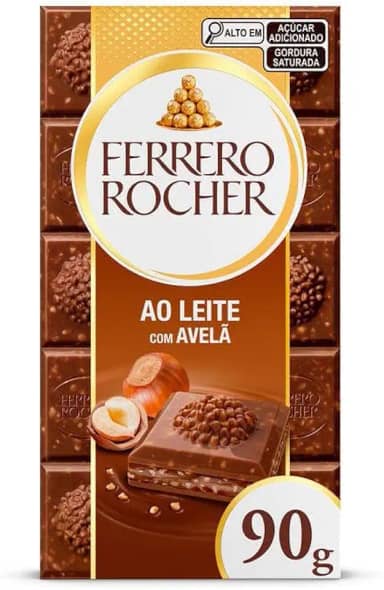 Tablete Ferrero Rocher Chocolate ao Leite 90gr