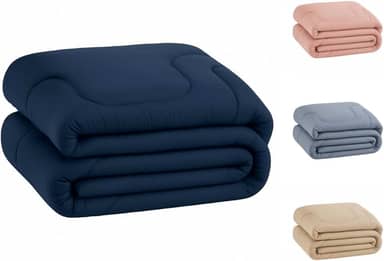 Edredom Percal 400 Fios Grosso Extra Macio Dupla Face Cobertor (Marinho, Casal)