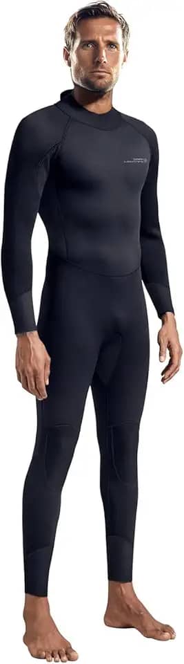 Roupa de mergulho de neoprene CR Premium Dark Lightning, terno masculino de corpo inteiro para mergulho, surfe, snorkel, caiaque térmico (masculino grande)