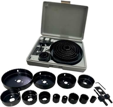 Kit Jogo Serra Copo Para Madeira Gesso Com 16 Peças 19 a 127mm Com Estojo Profissional