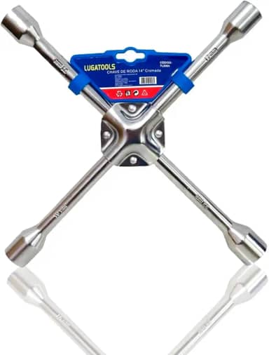 [FULLAMAZON] Chave De Roda Cruz 4 Bocas 14 Pol 17x19x21x23mm Cromada