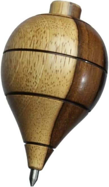 Pião de Madeira Resistente com Fieira Profissional Antigo (Manchado)