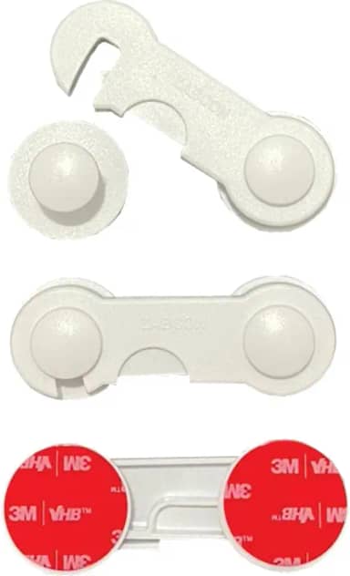 Kit 8 Travas Segurança Reta Bebê Infantil Gaveta Armário Porta Branco