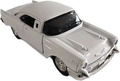 Miniatura de carro Chevrolet Bel Air 1957,Colecionável, Escala 1:32, 13cm, com Sistema de Fricção (Branco)