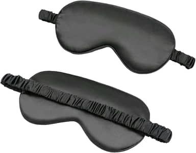 Máscara de dormir com enchimento de camada dupla e tira elástica para uma noite de sono perfeita (Preta)