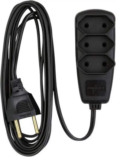 EXTENSÃO SORT PL 2X0,75-2 PINOS - 10 AMPERES - PRETO - 3 METROS - DANEVA 1655