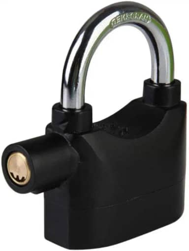 CADEADO COM ALARME 110DBA TRAVA ANTI FURTO À PROVA D'ÁGUA PARA BIKE MOTO E PORTÃO