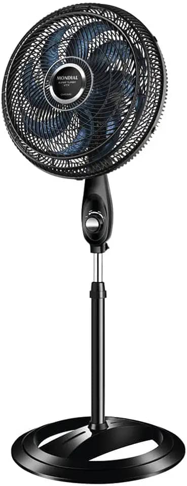 MONDIAL Ventilador Coluna 40cm Super Turbo, Preto/Azul, 140W, 110V - VTX-40C-CHROME