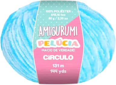 Linha Amigurumi Pelúcia 100% Poliéster Com 131 Metros Círculo