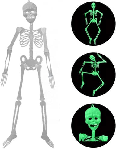 Esqueleto Neon Brilha No Escuro 90cm Festa Halloween