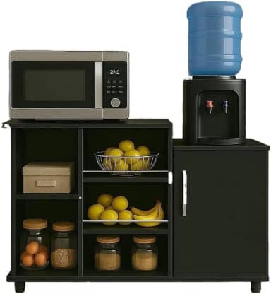 Fruteira com Balcão p/Cozinha c/Suporte para Galão d’Água e Bebedouro(PRETO)