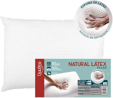 Travesseiro Natural Látex, 45x65cm, Branco, Duoflex