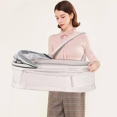 surebaby Berço De Viagem Para Bebê, Berço De Viagem Portátil 2 Em 1, Cama Dobrável Para Bebê Com Capa De Proteção Solar, Mini Berço Para Bebê, Cama Para Dormir, Lavável E Dobrável Para Recém-Nascido