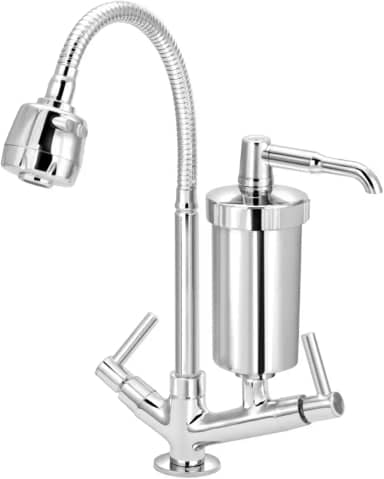 Torneira Metal Inox Filtro Gourmet Pia Mesa Cozinha Bancada