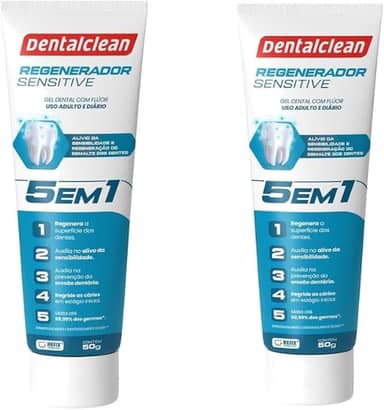 Kit Gel Dental Regenerador Sensitive 5 em 1 com Flúor – Proteção Avançada Contra Sensibilidade – 90g cada (2)