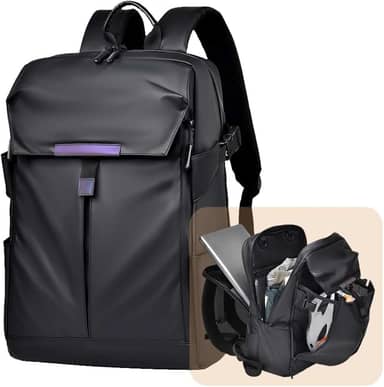 Mochila Expansível para Homens, 30L com Alça Peitoral, Compartimento para Notebook 15.6", Resistente à Água, Ideal para Moto, Ciclismo, Viagens e Trabalho