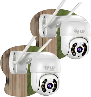 Kitx 2x Câmera IP Externa Wi-Fi Giratória 360° Com Monitoramento Via APP -Aprova D'água Com Filmagem Hd e Detecção De Movimento (Linha Premium).